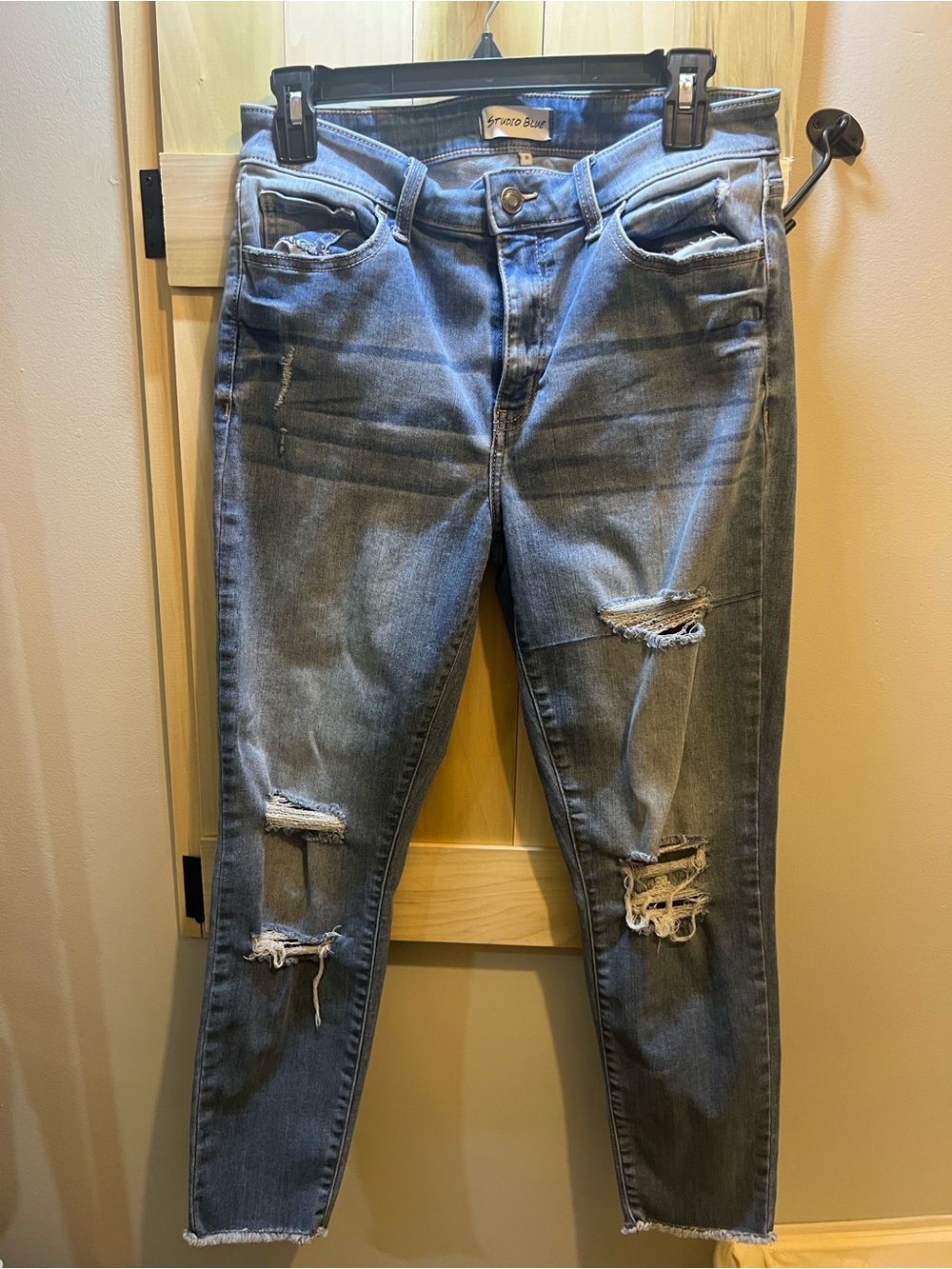 Blue Distressed Skinny Jeans